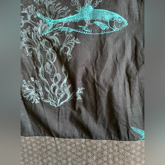 Black cotton ocean dress with pockets - Picture 3 of 3